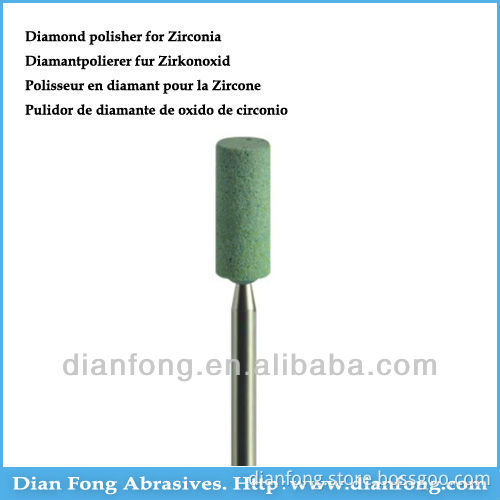 DC102 HP Shank Cylindrical Diamond Impregnated Mixed Ceramic Powder Heatless Polisher For Zirconia Dentist Tools